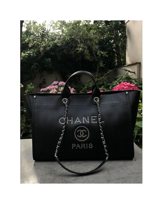 chanel deauville leather tote