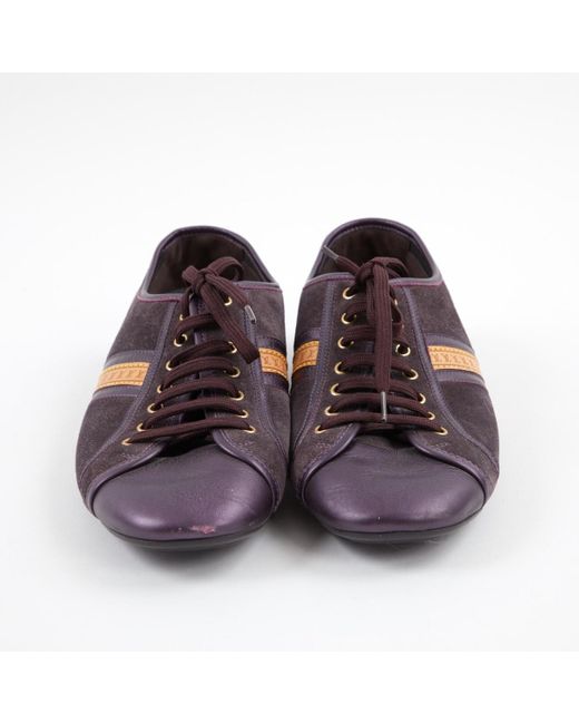 Pre-owned Louis Vuitton Montant Lv Trainer Purple Suede Trainers