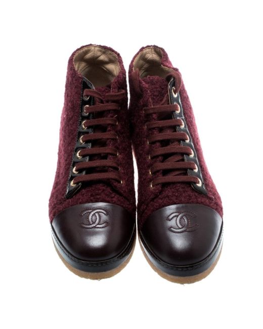 chanel tweed ankle boots
