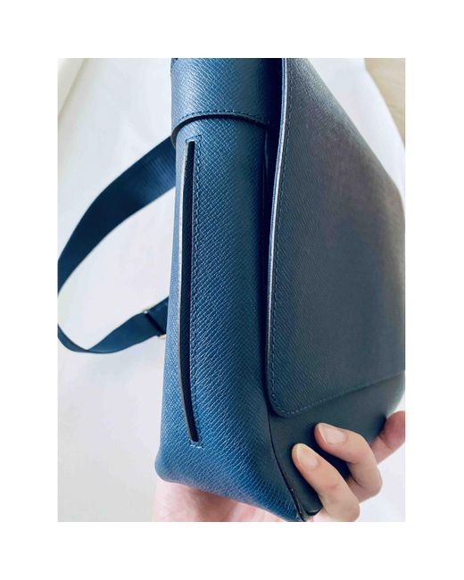 Louis Vuitton Roman Leather Bag in Blue for Men - Lyst