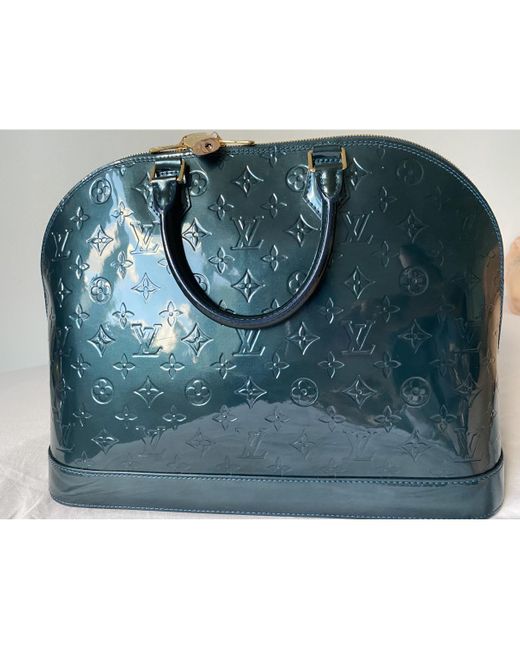 Louis Vuitton Alma Patent Leather Handbag in Blue - Lyst