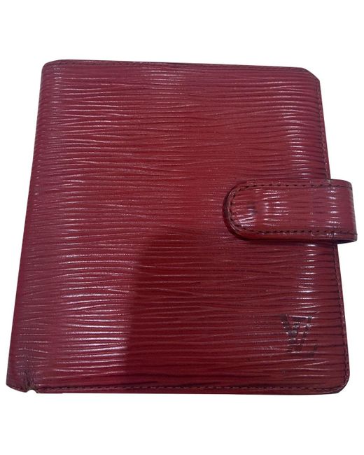 Louis Vuitton Vintage Red Leather Small Bag Wallets & Cases for Men - Lyst