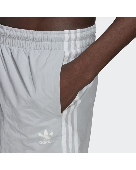 adidas Originals 3-stripe Swim Shorts in Grey for Men | Lyst UK