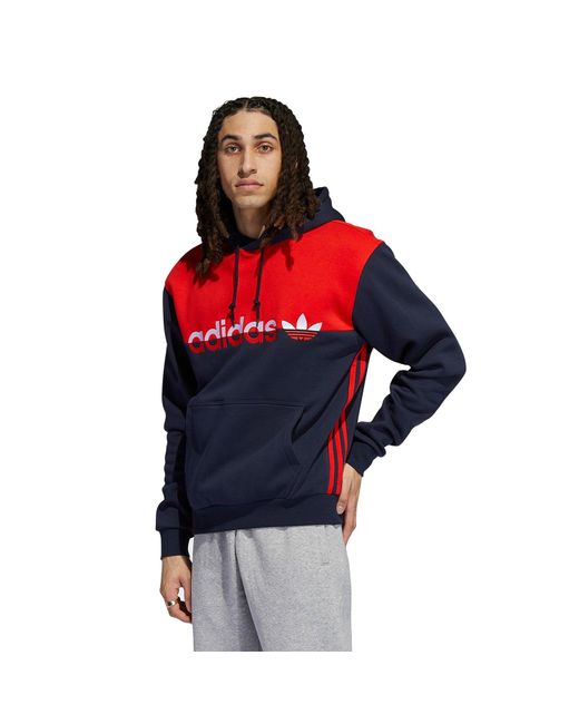 adidas Originals Split Hoodie in Blue for Men | Lyst UK