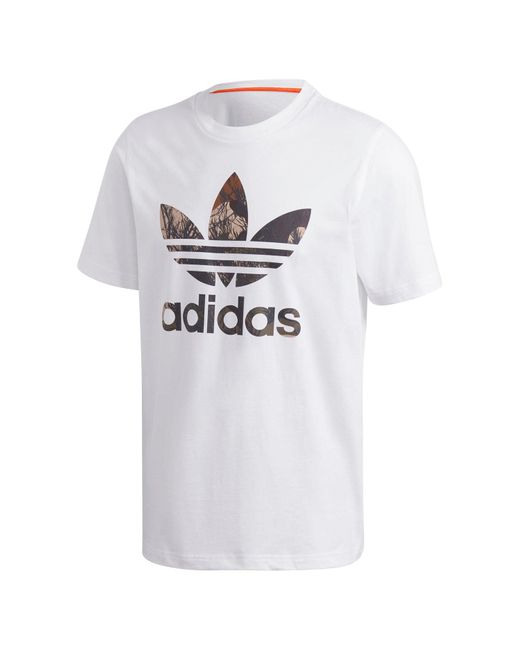 adidas Originals Camo Trefoil Tee in White for Men | Lyst UK