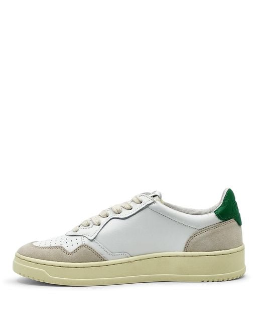 Autry Sneakers White In Leather And Suede With Green Leather Detail for Men  | Lyst