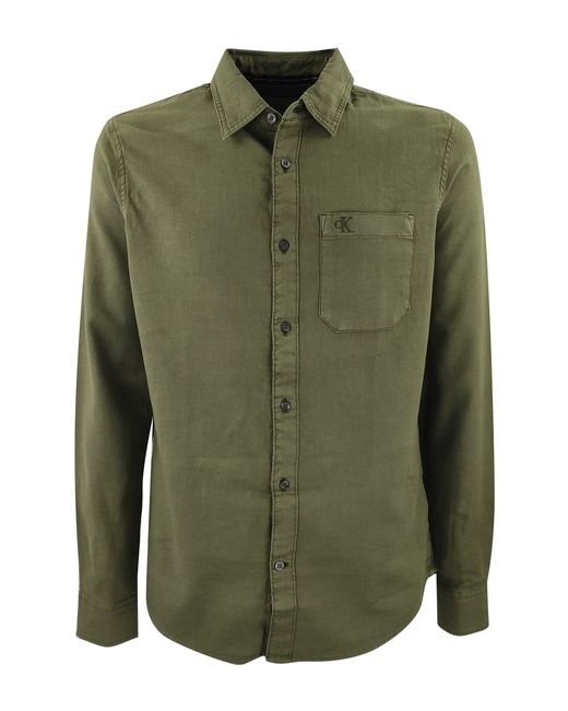 Calvin Klein Military Green Shirt for Men | Lyst