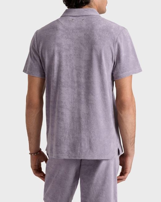 Vilebrequin Purple Terry Bowling Shirt Solid for men