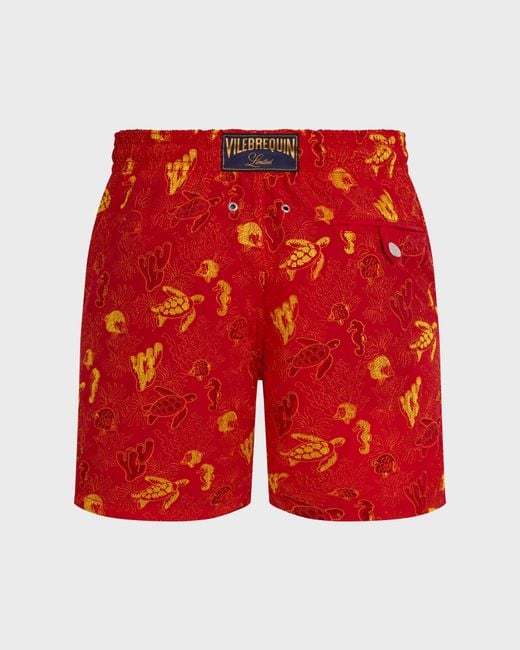Vilebrequin Embroidered Swim Shorts Aquatic Life for men