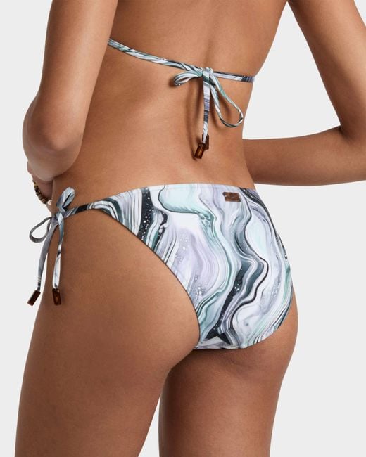Vilebrequin Blue Side Tie Bikini Bottom Marble - Swimwear - Flore - White - Size Xs