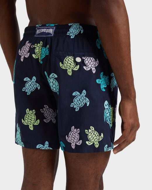 Vilebrequin Blue Swim Shorts Embroidered Tortue Multicolore for men