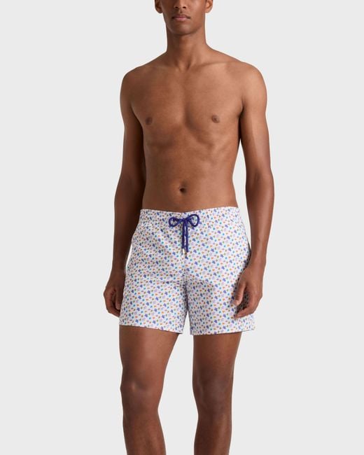 Vilebrequin Blue Swim Trunks Micro Ronde Des Tortues - Swimwear - Moorea - White - Size M for men