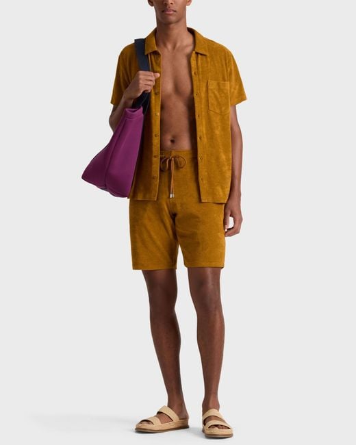 Vilebrequin Yellow Terry Bermuda Shorts Solid for men