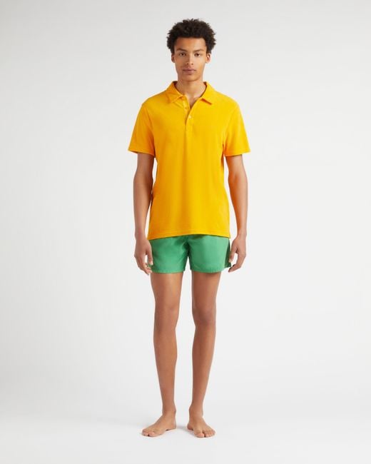 Vilebrequin Yellow Terry Polo Shirt Solid for men