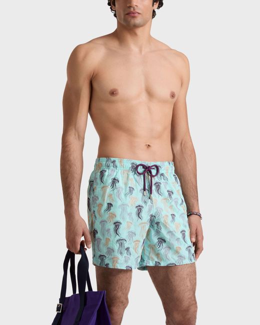 Vilebrequin Embroidered Swim Trunks Jellyfish Dance - Limited Edition - Swimwear - Mistral - Blue - Size S for men