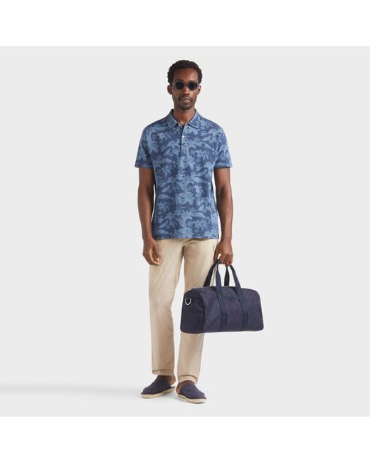 Vilebrequin Baumwoll-polohemd Mit Lightening Flower-print Für Herren in Blue für Herren