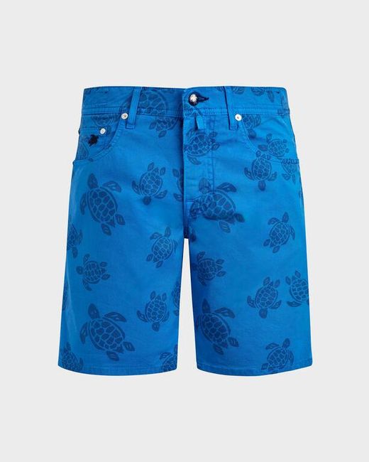 Vilebrequin Blue Bermuda Shorts Resin Print Ronde Des Tortues for men