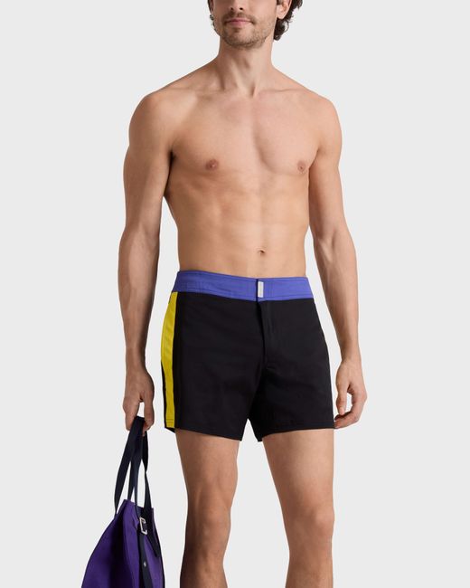 Vilebrequin Blue Stretch Swim Shorts Flat Belt Color Block for men