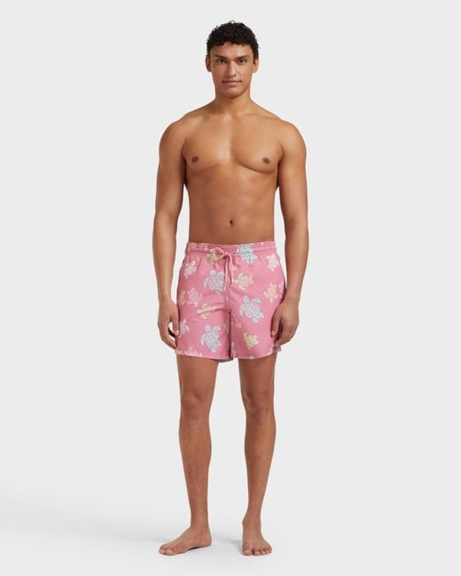 Vilebrequin Red Swim Shorts Tortues Multicolores for men