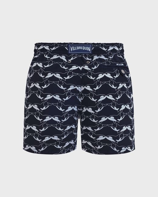 Vilebrequin Swim Trunks Embroidered Orcas - Limited Edition - Swimwear - Mistral - Blue - Size M for men