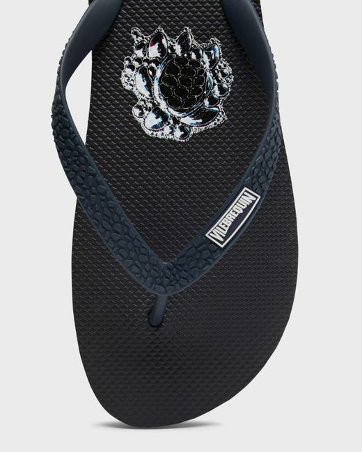 Vilebrequin Blue Flip Flops Bubbles Turtles 3D for men