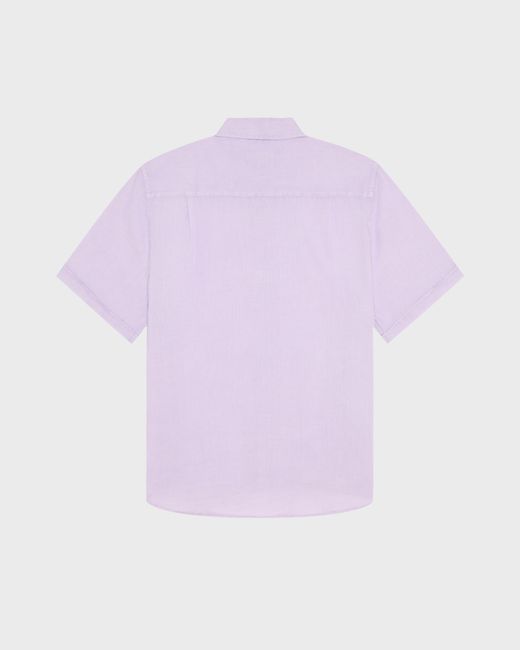 Vilebrequin Purple Mineral Dye Linen Bowling Shirt for men