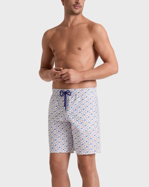 Vilebrequin Blue Long Swim Shorts Micro Ronde Des Tortues for men