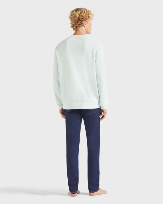 Vilebrequin Blue Crewneck Organic Cotton Sweatshirt Turtle for men