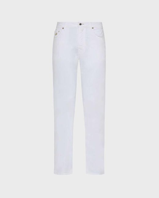 Vilebrequin White Solid Linen And Cotton Pants for men