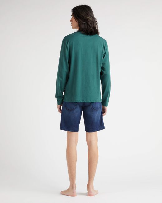 Vilebrequin Green Cotton Long Sleeves T-Shirt Embroidered Turtle for men