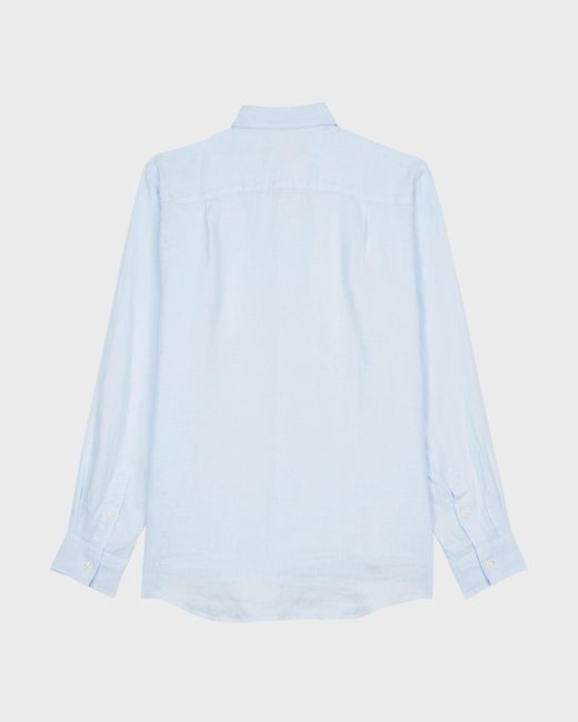 Vilebrequin Blue Linen Shirt Solid for men