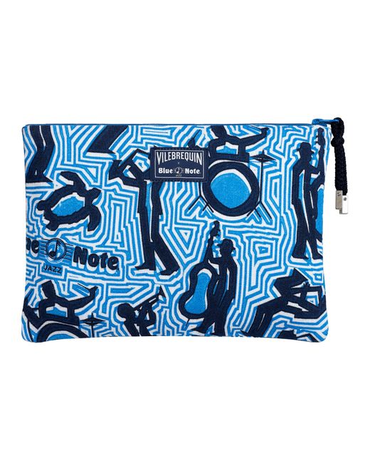 Vilebrequin Zipped Linen Beach Pouch- X Blue Note