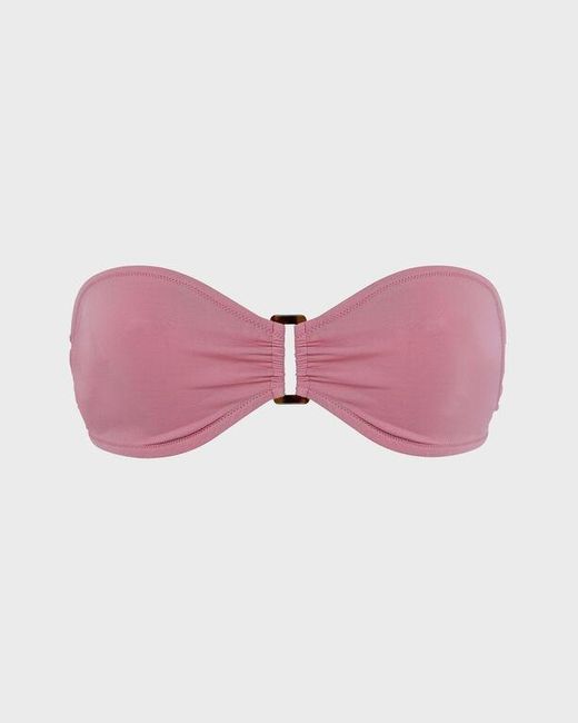 Vilebrequin Bandeau Bikini Top Solid - Swimwear - Lune - Pink - Size Xs
