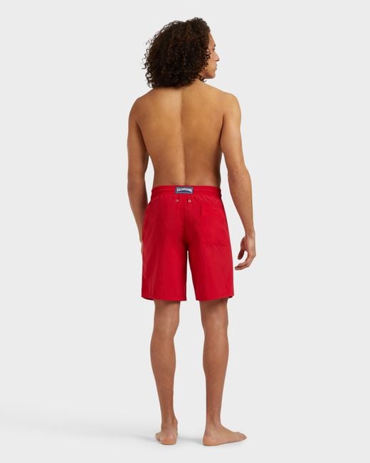 Vilebrequin Long Swim Shorts Water-reactive Ronde Des Tortues - Swimwear - Okoa - Red - Size S for men