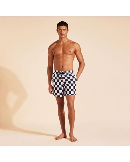 Vilebrequin Black Swim Shorts Damier for men