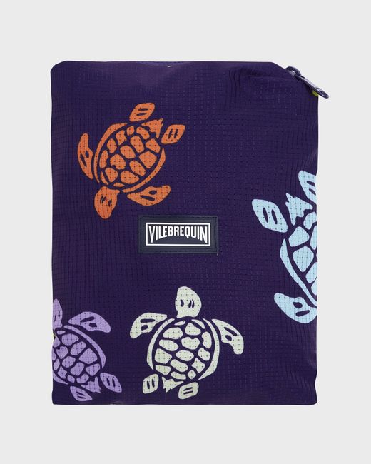 Vilebrequin Blue Micro-Perforated Ultra-Light And Packable Swim Shorts Tortues Multicolores for men