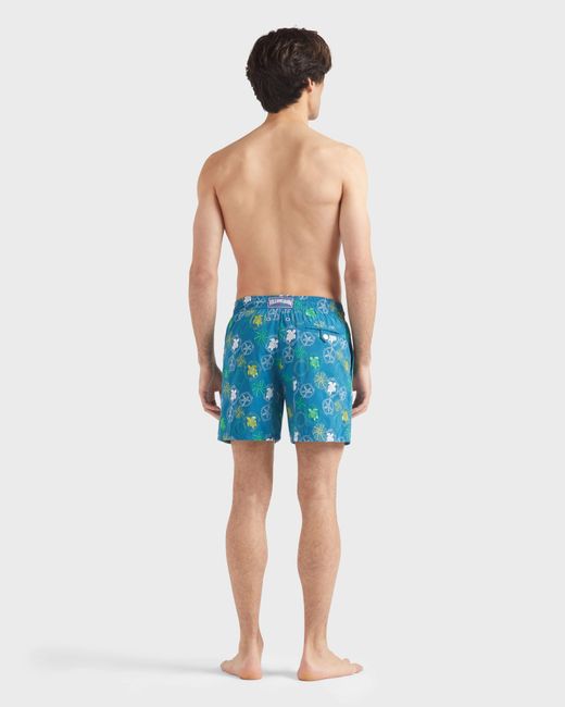 Vilebrequin Blue Swim Shorts Embroidered Oursins for men
