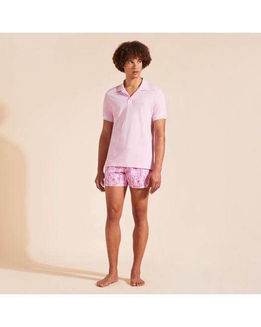 Vilebrequin Solid Polohemd Aus Baumwolle Für Herren in Pink für Herren