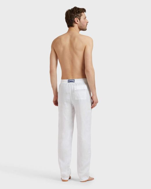 Vilebrequin Comfort Linen Pants Solid - Pant - Pacha - White - Size S for men