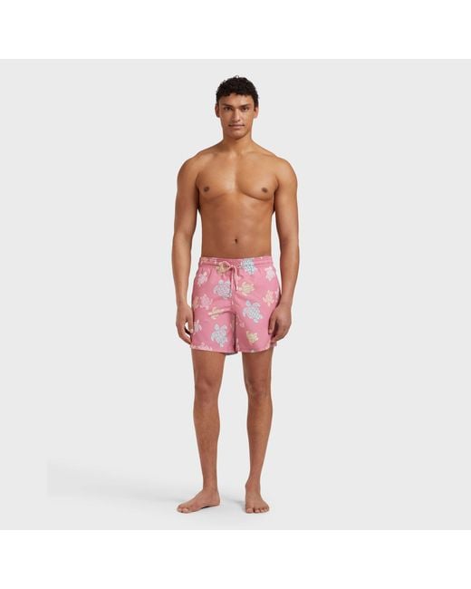 Vilebrequin Red Swim Shorts Tortues Multicolores for men