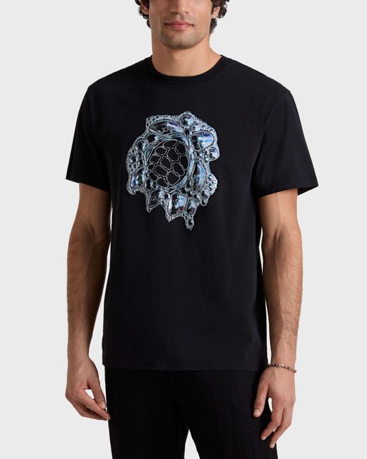 Vilebrequin Black Oversize Organic Cotton T-Shirt Bubble Turtle 3D for men