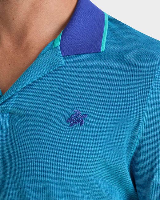 Vilebrequin Blue Cotton Polo Solid for men