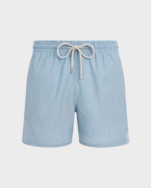 Vilebrequin Ultrafine Wool Swim Shorts Micro Rayures Tailoring - Swimwear - Moopea - Blue - Size M for men