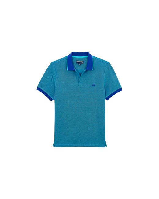 Vilebrequin Solid Polohemd Aus Baumwolle Mit Changierendem Effekt Für Herren in Blue für Herren