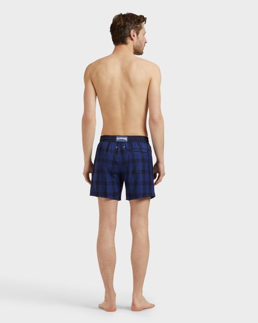 Vilebrequin Ultrafine Wool Swim Shorts Carreaux Tailoring - Swimwear - Magnus - Blue - Size M for men