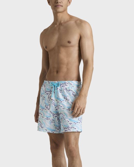 Vilebrequin Blue Embroidered Swim Shorts Whales Offset for men