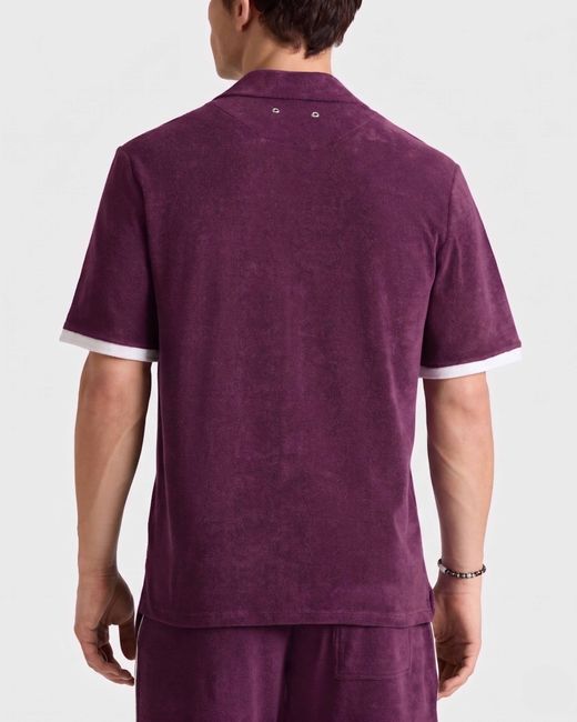 Vilebrequin Purple Terry Bowling Shirt Solid for men