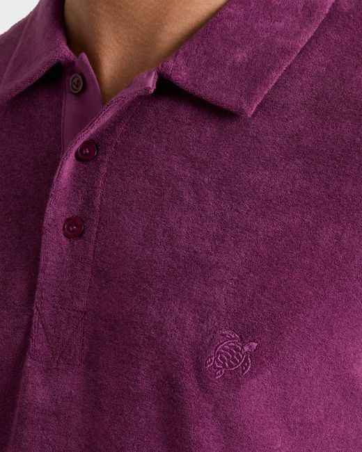 Vilebrequin Purple Terry Polo Shirt Solid for men