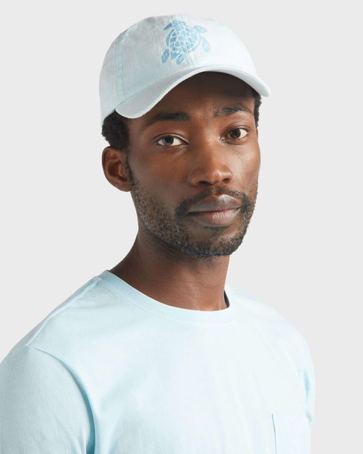 Vilebrequin Blue Linen Cap Solid