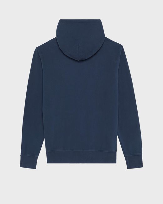 Vilebrequin Blue Cotton Full Zip Hoodie Big Turtle Embroidery for men